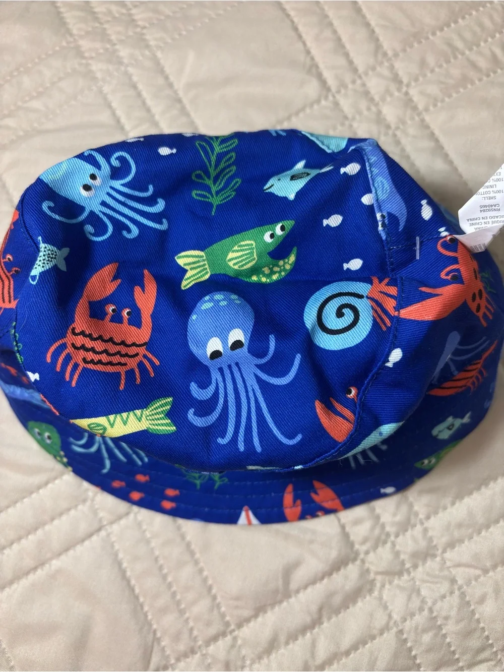 Children’s Place 24M-3T Reversible Blue Ocean Print Bucket Hat